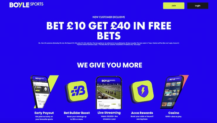 Boyle Sports ranks among the best new sports betting sites not on GamStop.